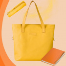 Kožená taška MAXI SHOPPER - žlutá