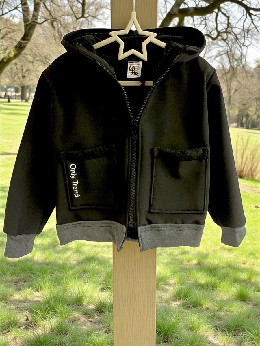 Dětská softshellová bunda černá 104/110