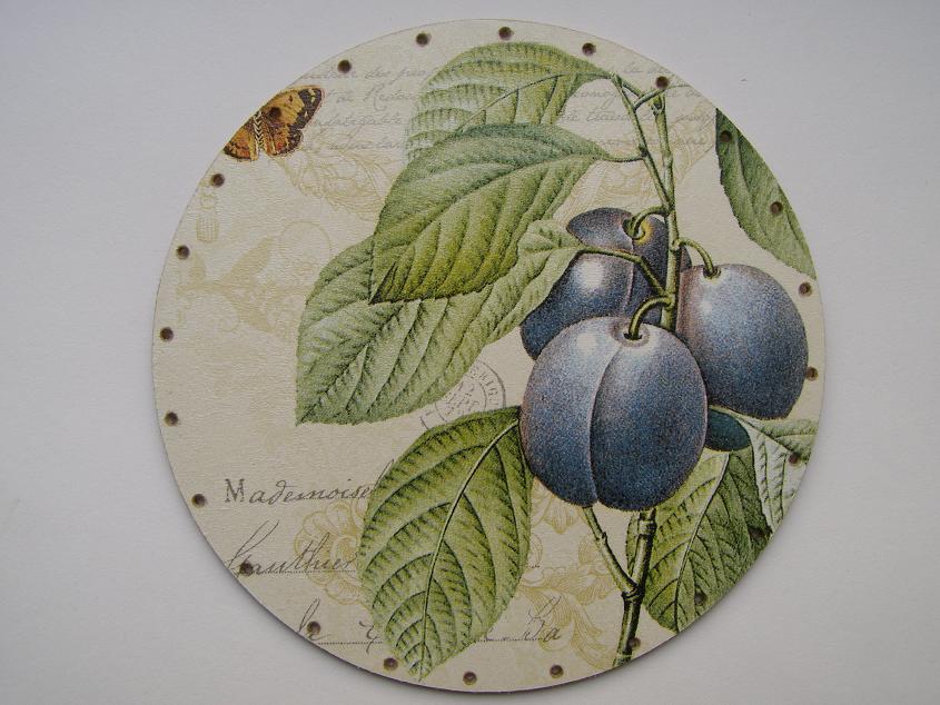 Dno pro pedig č.55 - kruh 16 cm - švestky