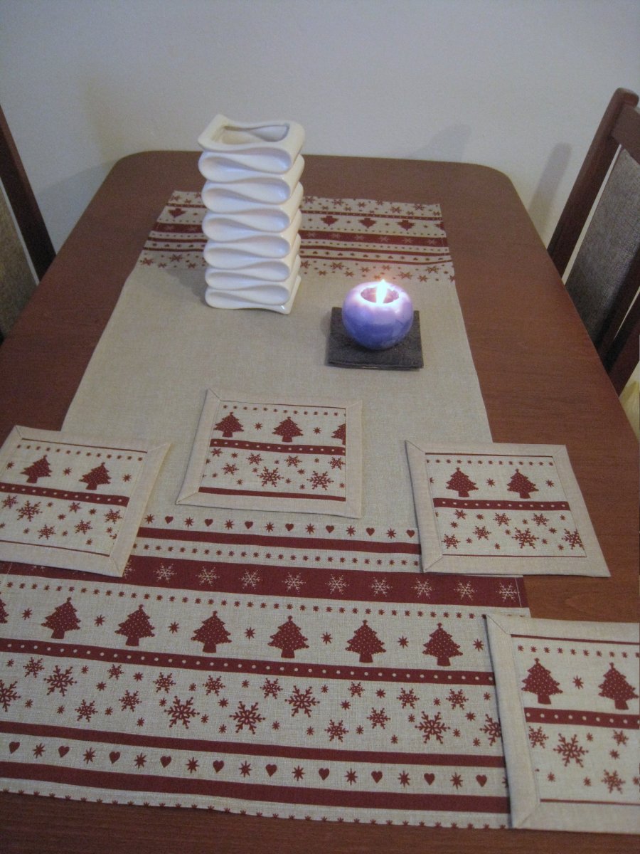 Vánoční běhoun + prostírání
