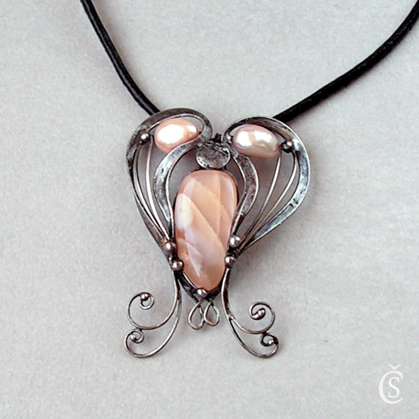 Anděl - Měsíční kámen, perla