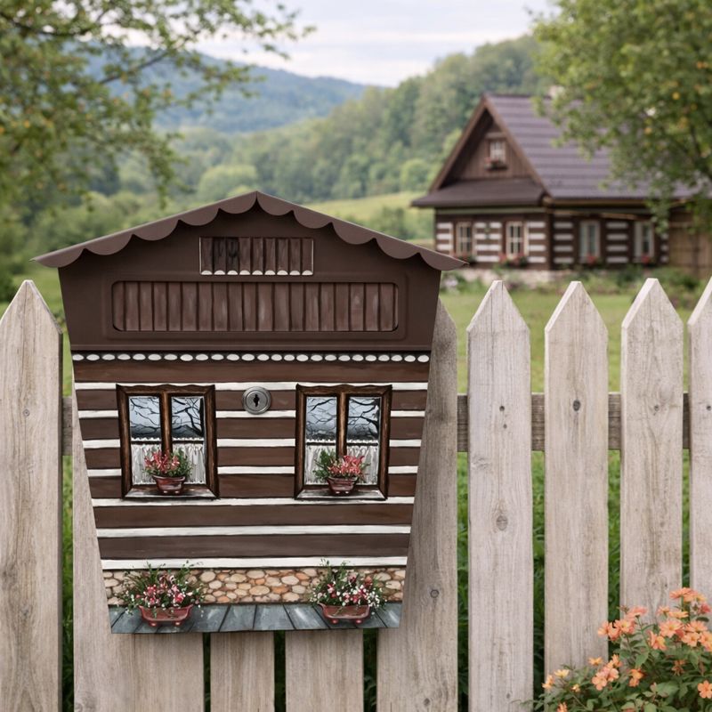 Ručně malovaná poštovní schránka – chalupa na plotě