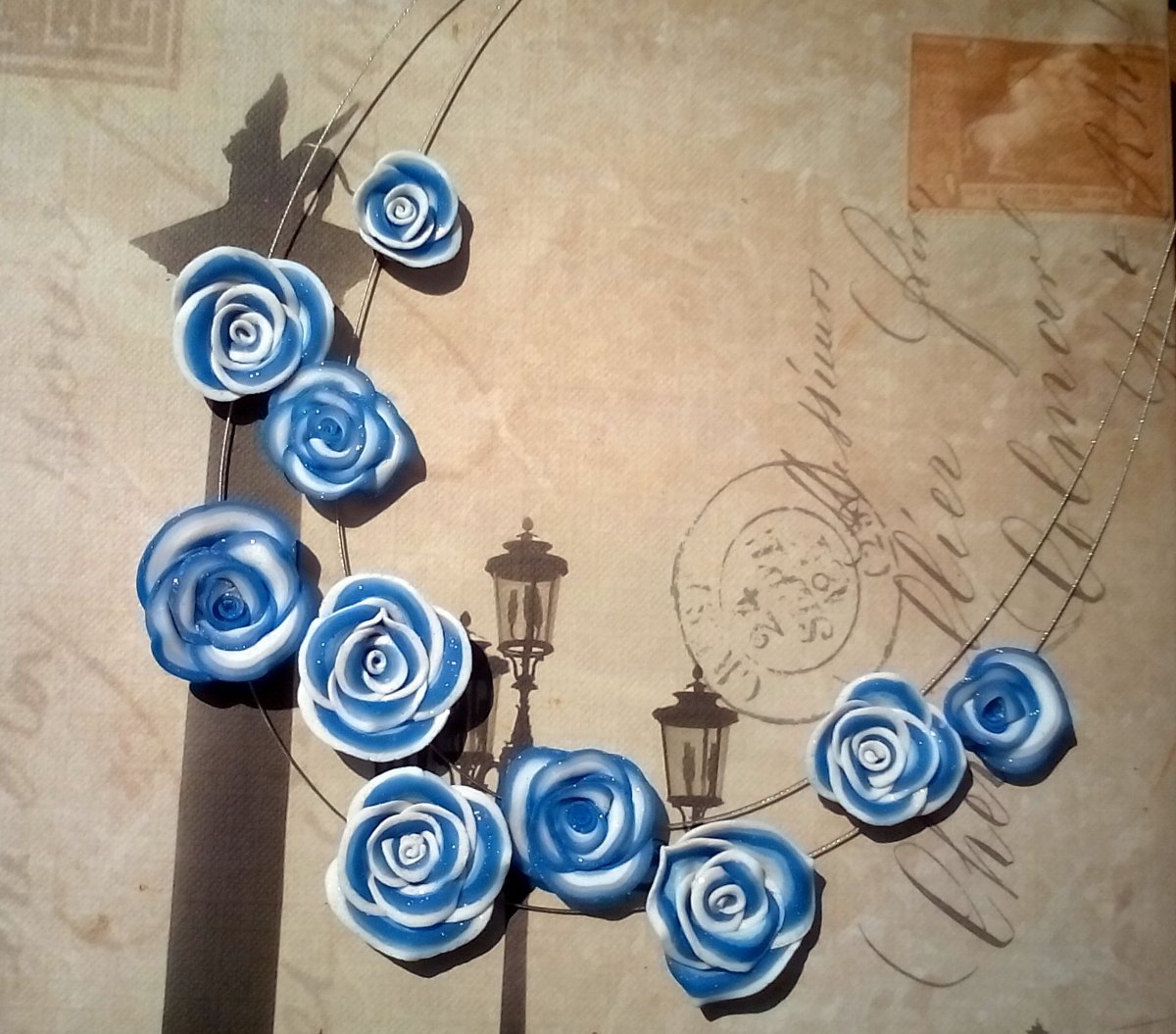 Fimo náhrdelník - růžičky