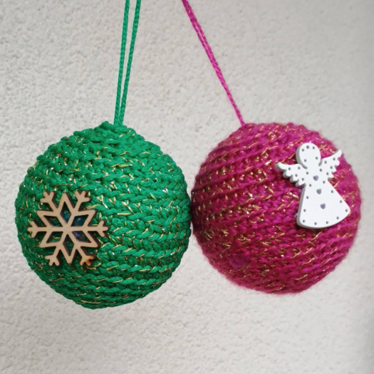 Vánoční baňky vínová a zelená