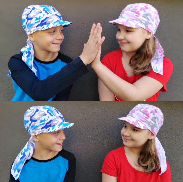 pirát čepice s kšiltem maskáčová růžová  i modrá 