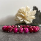 Minerální náramek - tmavě růžový regalit