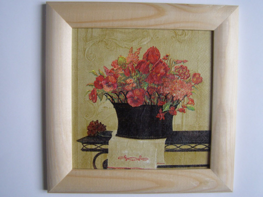 Obrázek - Váza s květy - 16 x 16 cm