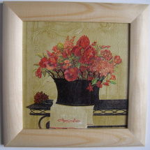 Obrázek - Váza s květy - 16 x 16 cm