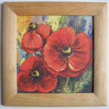 Obrázek - Vlčí máky květ - 16 x 16 cm