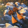 Náušnice - pavučinka orange