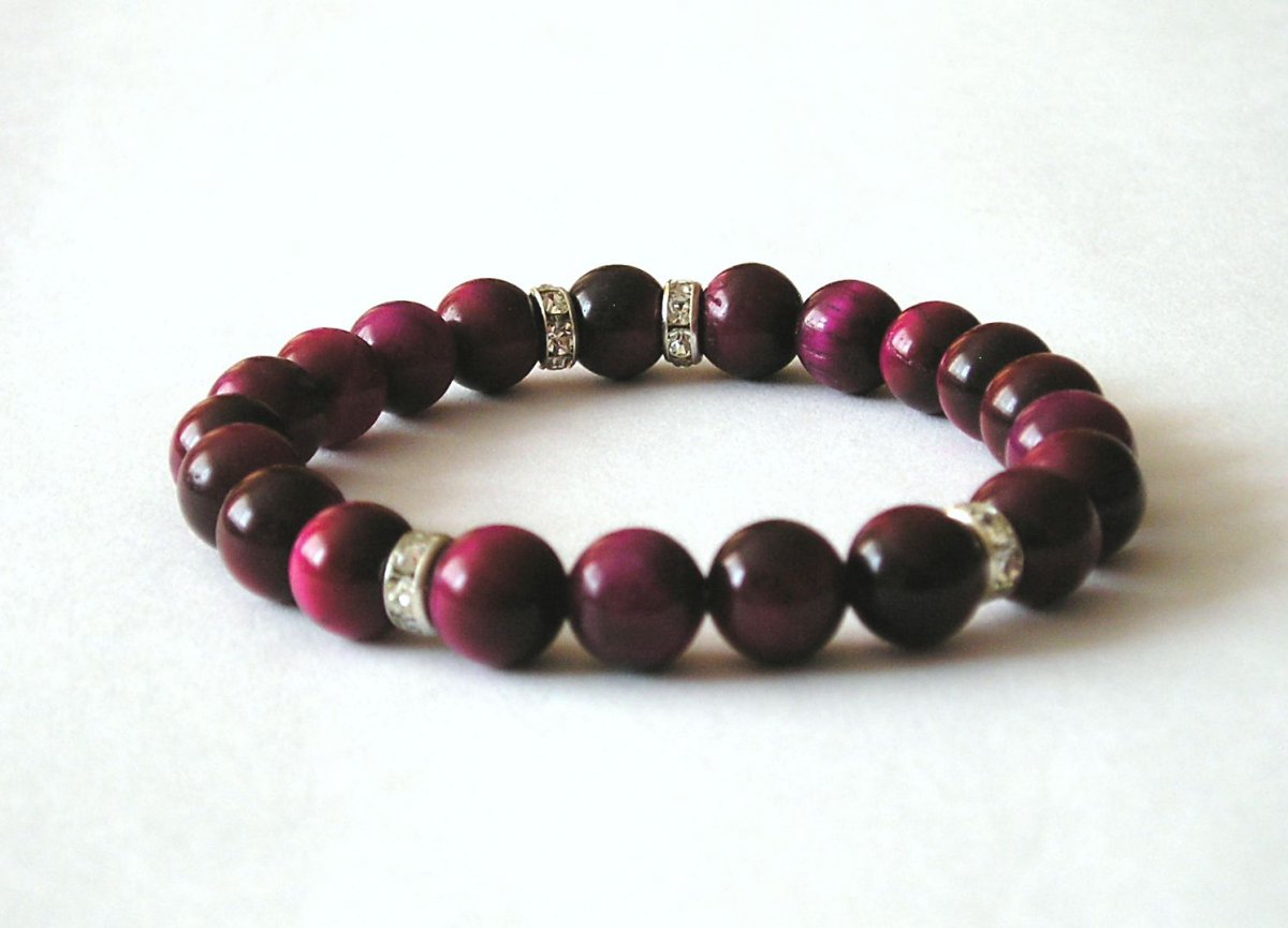 Náramek purpurové tygří oko-ochraňuje