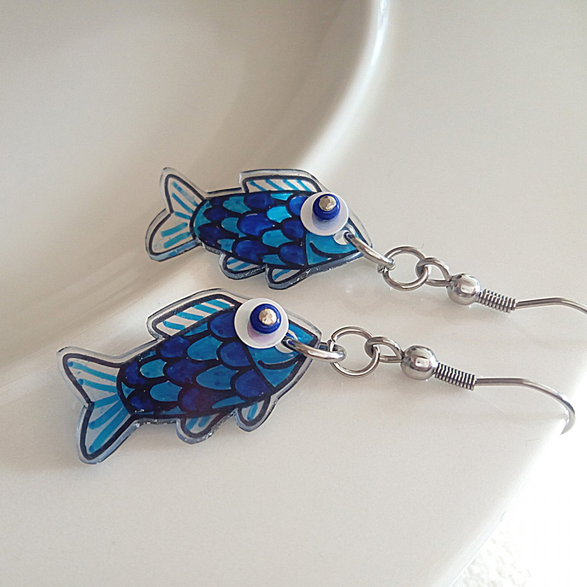 náušnice Kapříci, nerez