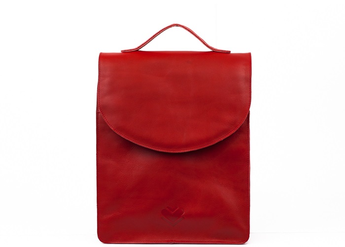 Kožený batoh červený - 20%