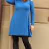 Modré zvonové šaty s rolákem 