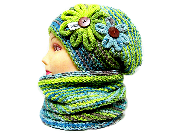 ༺♥༻ SOUPRAVA ČEPICE A NÁKRČNÍKU ༺♥༻ 