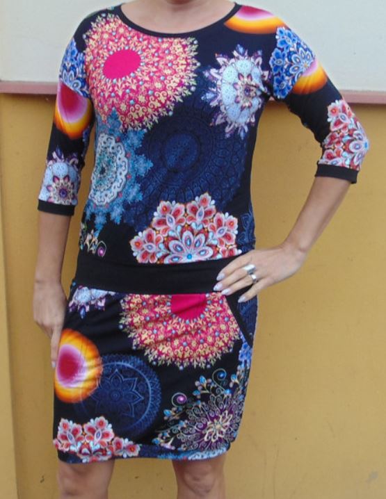 ŠATY MANDALY S ČERNOU S - XXL