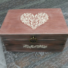 Truklička, krabička, šperkovnice dárková, svatební s reliéfem 