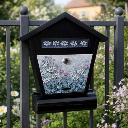 Ručně malovaná poštovní schránka s motivem přírody