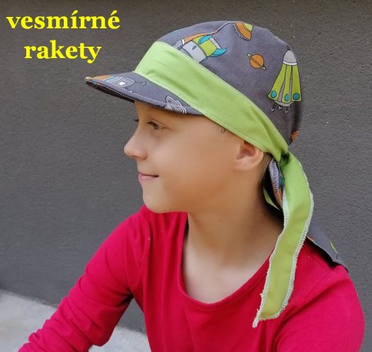 pirát čepice s kšiltem vesmírné rakety