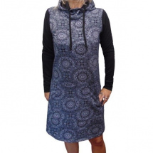 Mikinové šaty s kapucí - mandaly, velikost M - SLEVA 30%