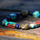 Buddha - tyrkys - lapis lazuli - howlit - Tibet
