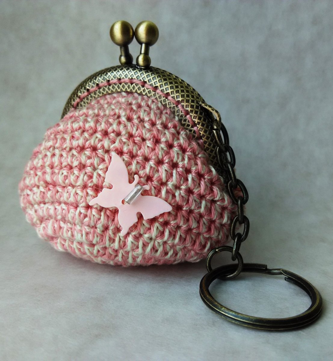 Peněženka s kovovým rámečkem MIDI III - lososová