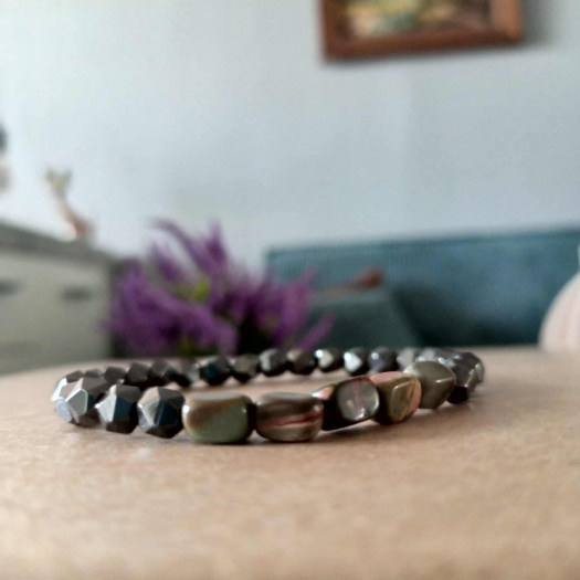 Náramek hematit a jaspis