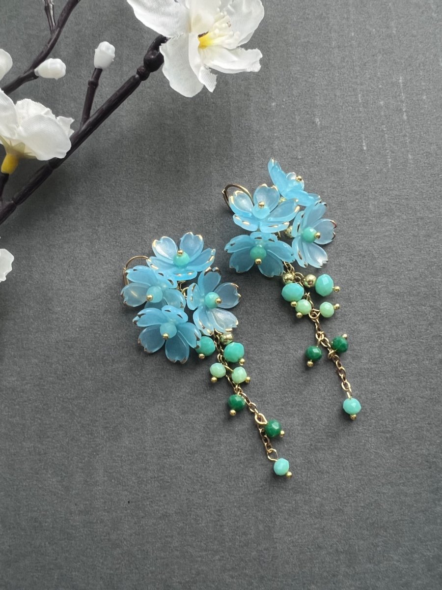 Jezerní květy - náušnice