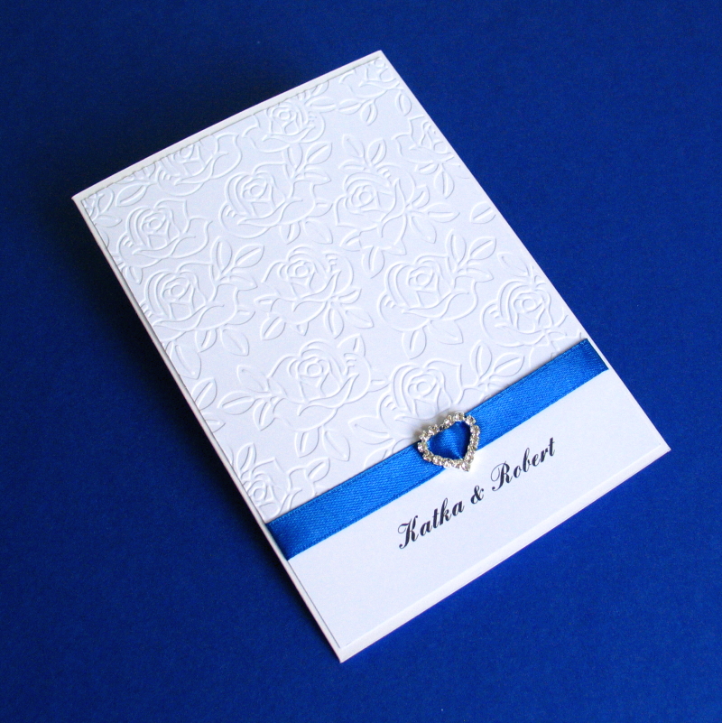 Svatební oznámení JASMINE štrasové srdce