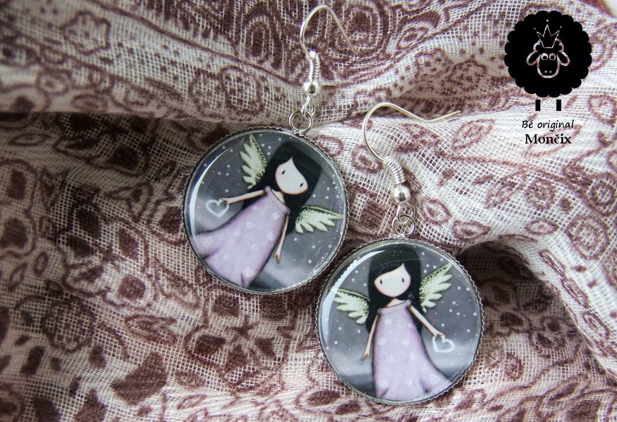 Ocelové náušnice z pryskyřice 25mm