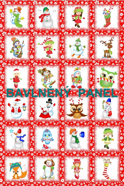 BAVLNĚNÝ PANEL / I NA ADVENTNÍ KALENDÁŘ/ 40X60 cm  AKN17