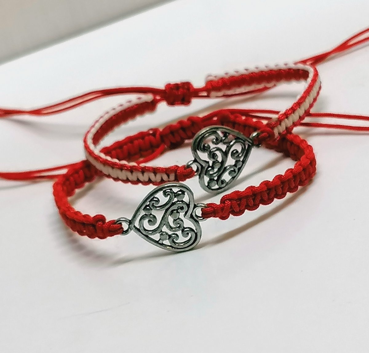 Dívčí macramé náramek srdce2