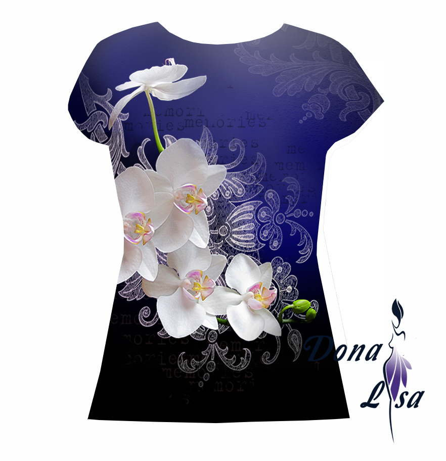 Dámské tričko s bílou orchideí vel. S-M