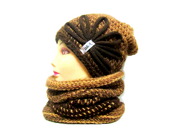 SOUPRAVA ČEPICE A NÁKRČNÍKU OMBRÉ/dvojnit