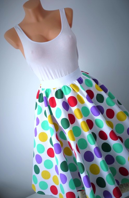 Sukně kolo velký puntík