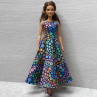 Dlouhé barevné šaty pro Barbie