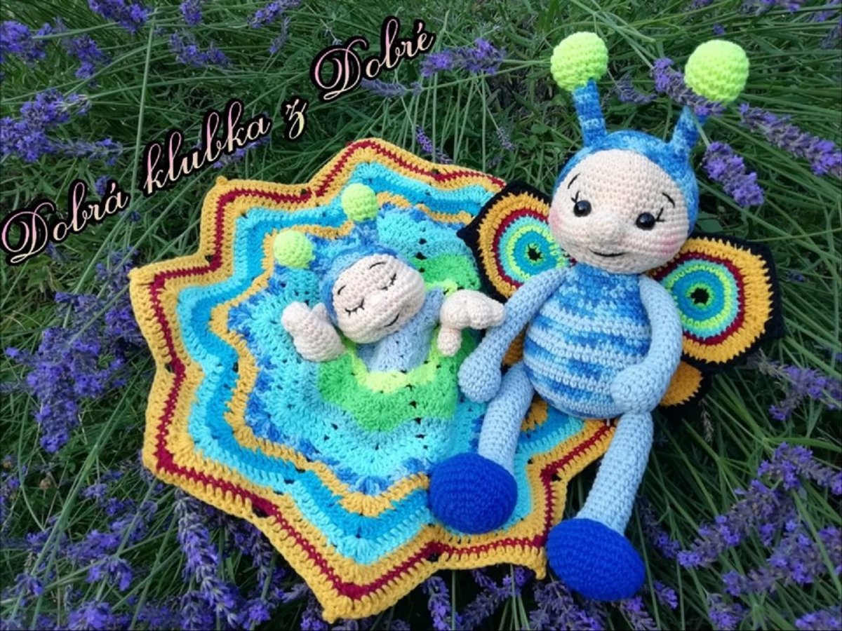 Návod na háčkovaného motýla + usínáčka broučka