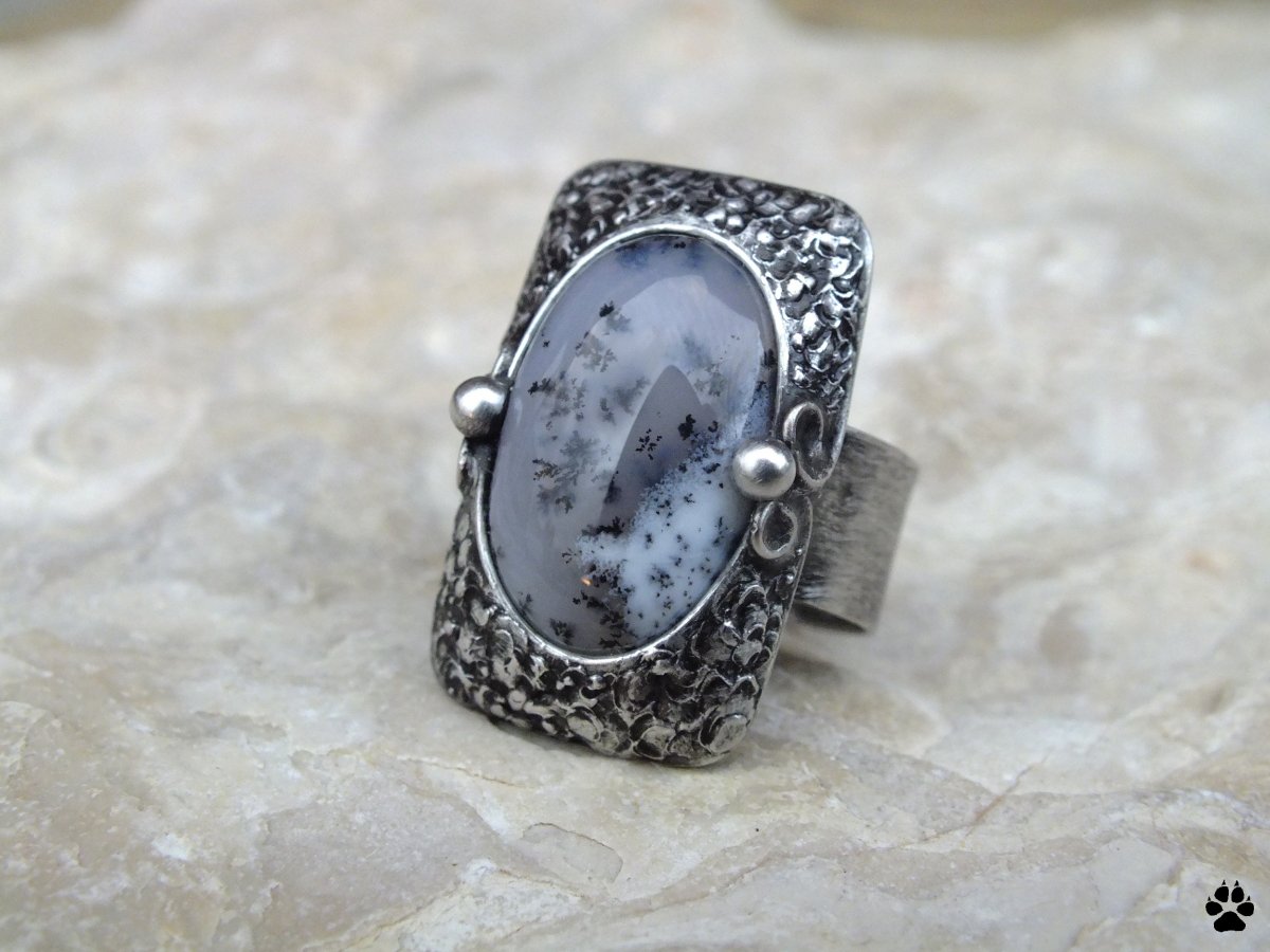 Zimní krajinka - prsten s opálem na přání