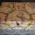 Krabička cestovatelská vintage mapa+známky