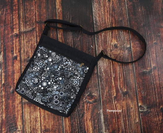 Taška crossbody - Bublinky šedé