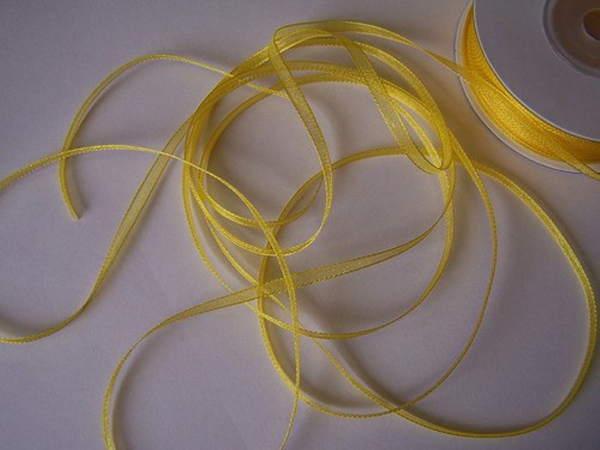 Šifonová stužka 3mm- žlutá (68) - 5m