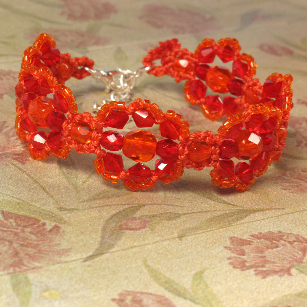 Macramé náramek Eliška oranžový (č.1494)