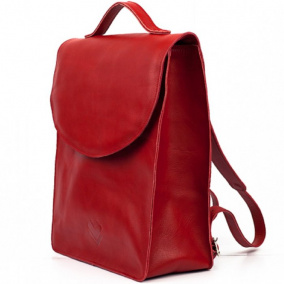 Kožený batoh červený - SLEVA 25%
