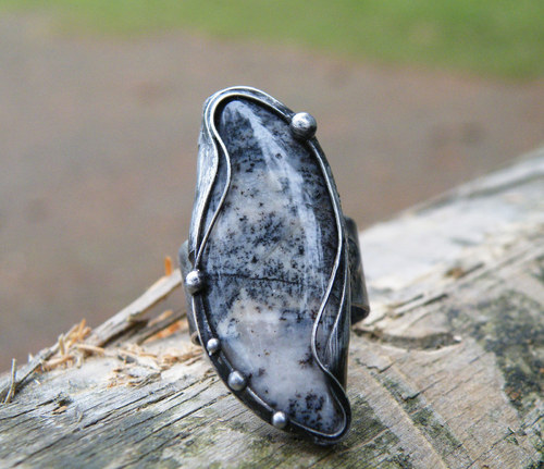 Avalon...(Dendritický Opál) obří prsten