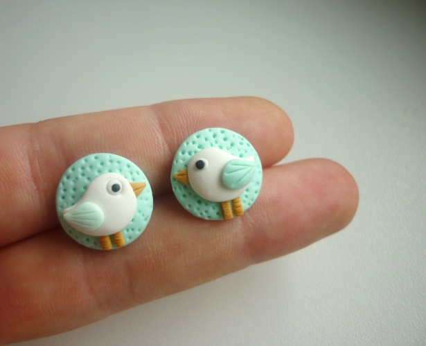 Ptáčci - fimo náušnice