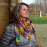 Háčkovaný šátek -  Rainbow color