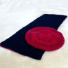 Pletený set baretu a nákrčníku - malinový sorbet