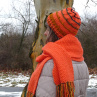 Pletená čepice - orange
