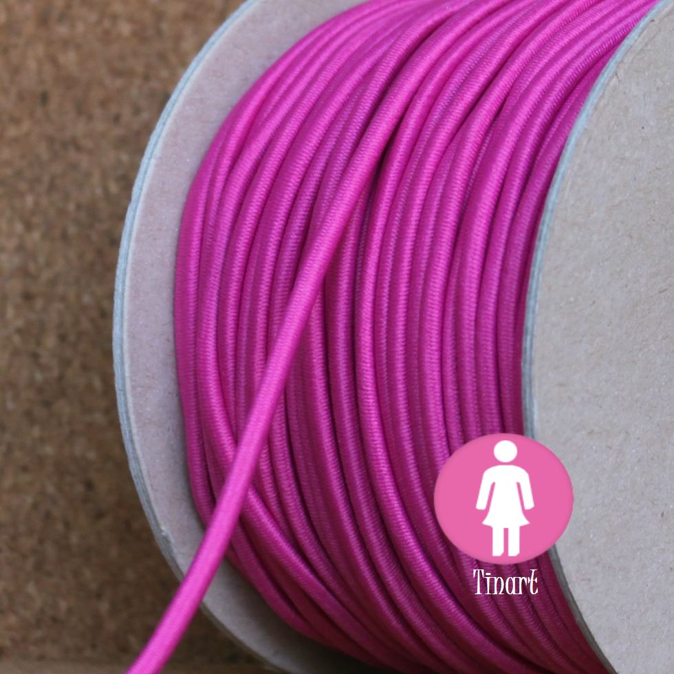 Pruženka/gumička: 2 metry x Ø 3 mm - Cyklámen, Hot Pink