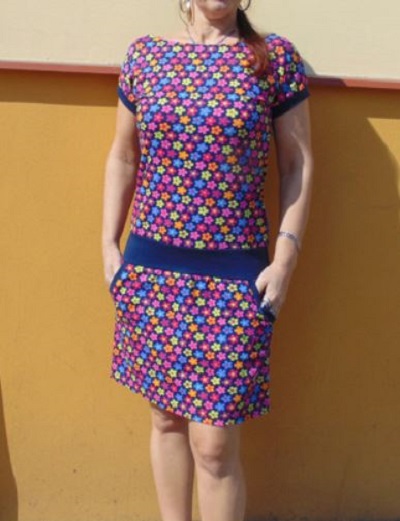 ŠATY BAREVNÉ KVĚTY XS - XXXL